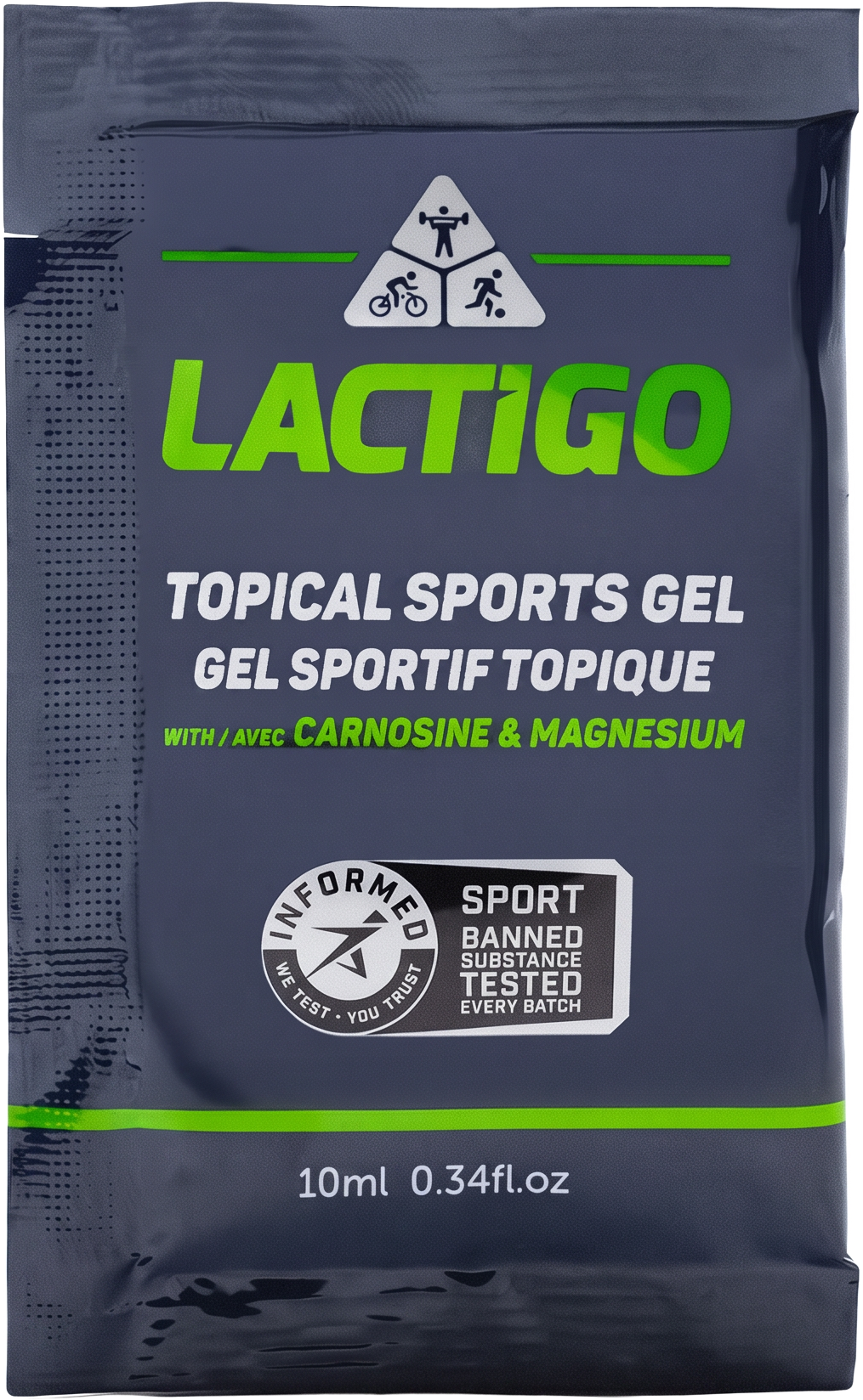 LactiGo topical sports gel 10ml travel packet